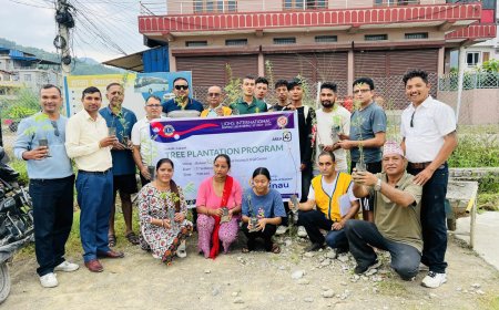 लायन्स क्लब अफ बुटवल तिनाउद्धारा दोस्रो वृक्षारोपण कार्यक्रम सम्पन्न