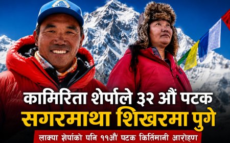 कामिरिता शेर्पाले फेरि बनाए इतिहास, ३२ औँ पटक सगरमाथा आरोहण